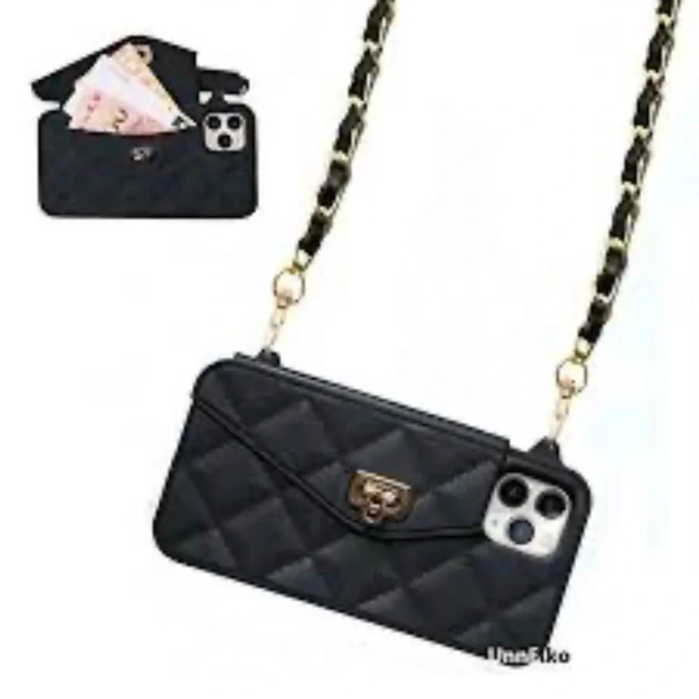 Wallet iPhone 12 Plus Case W/Shoulder Strap